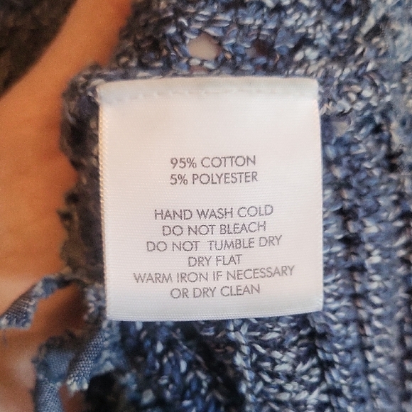 White + Warren Heathered Blue Crew Neck Sweater - Picture 5 of 7